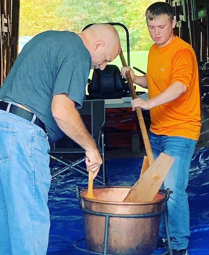 Making apple butter at Roan View Farm